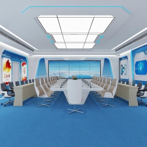 现代会议室3D模型下载